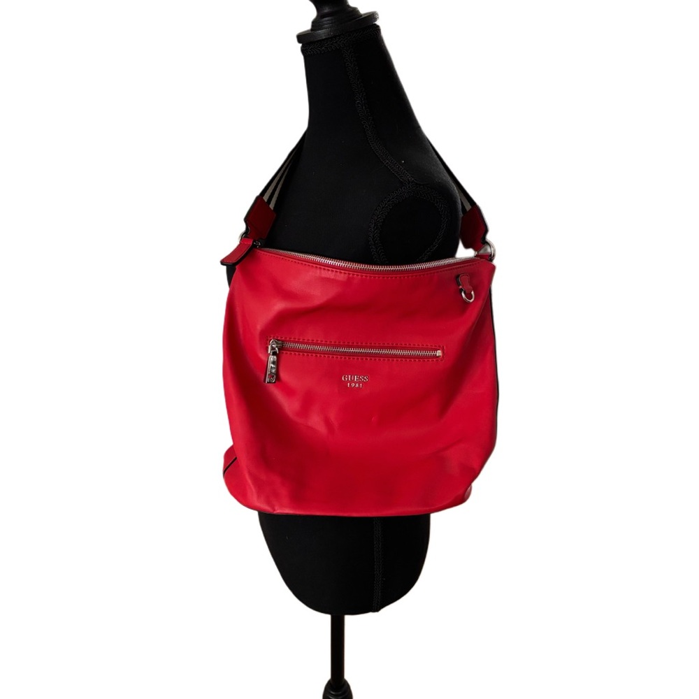 Vintage Guess 1981 Red Soft Leather Shoulder Bag - Picture 10 of 11